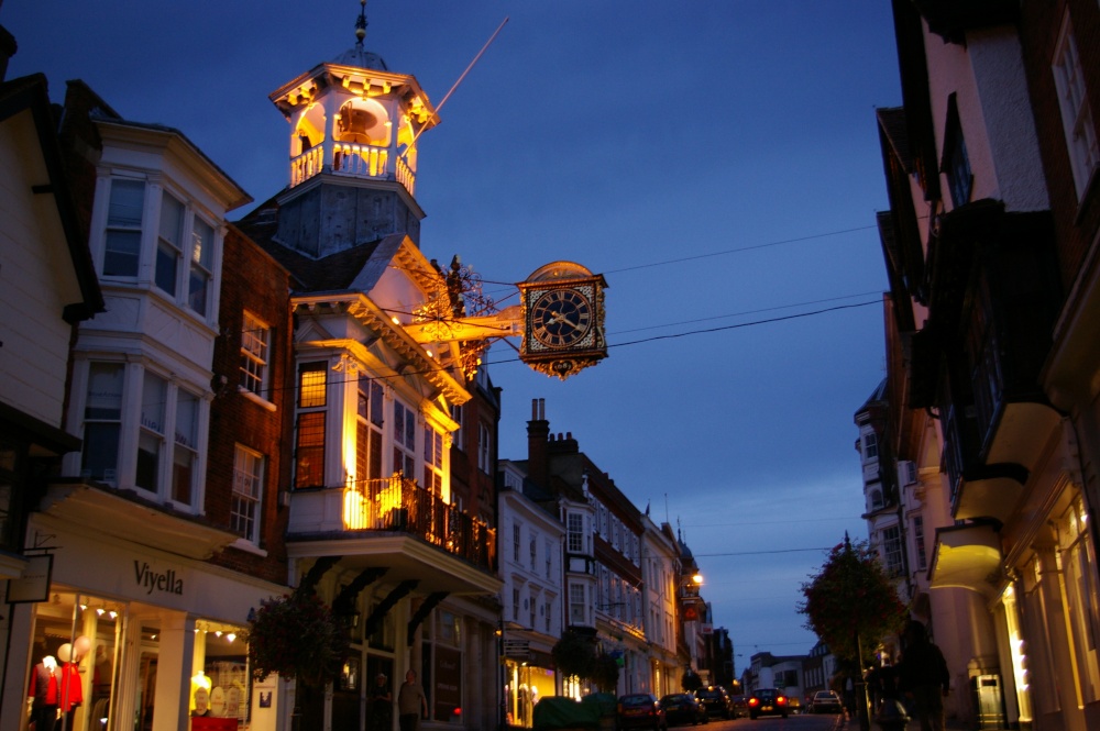 Guildford High Street at night