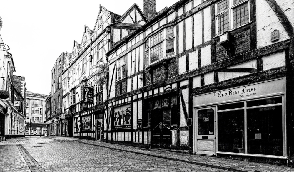 The Old Bell Hotel, Derby" by M3Wheels at PicturesofEngland.com