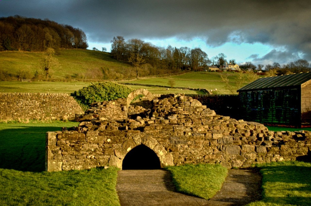 Photograph of Ancient ruins of Sawley Abbey,