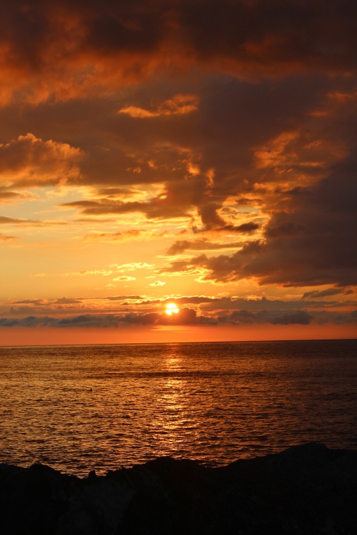 Sunet with colourful clouds*