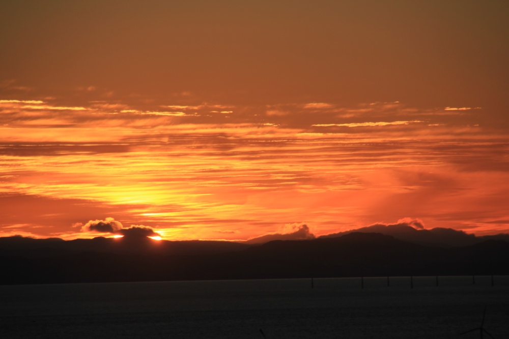 Photograph of Sunset over the Scottish Coastline taken near Workington