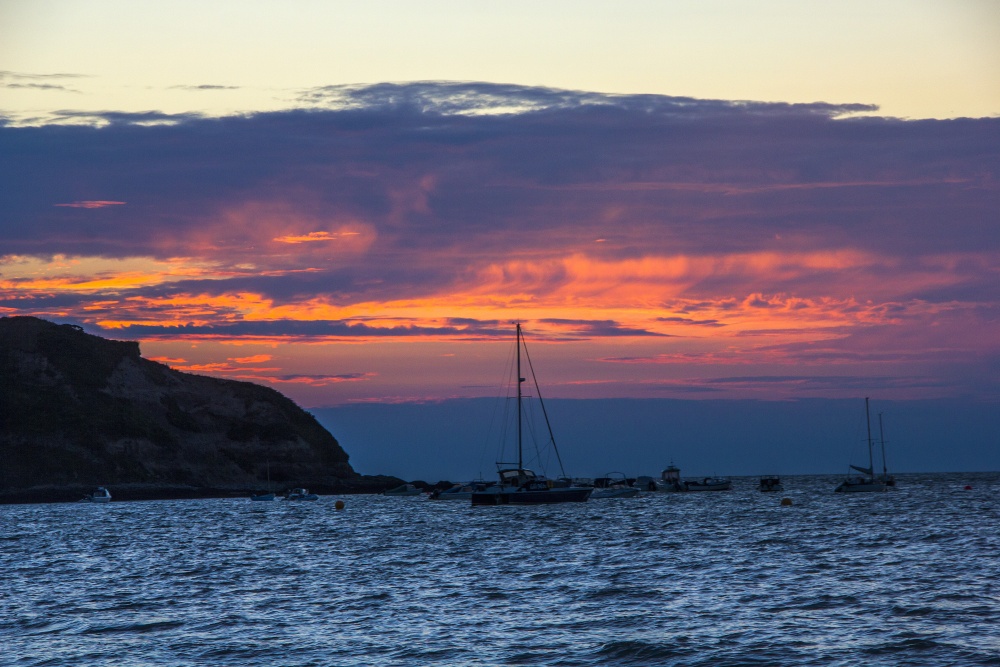 Porth Nefyn from Nefyn Beach at Sunset
