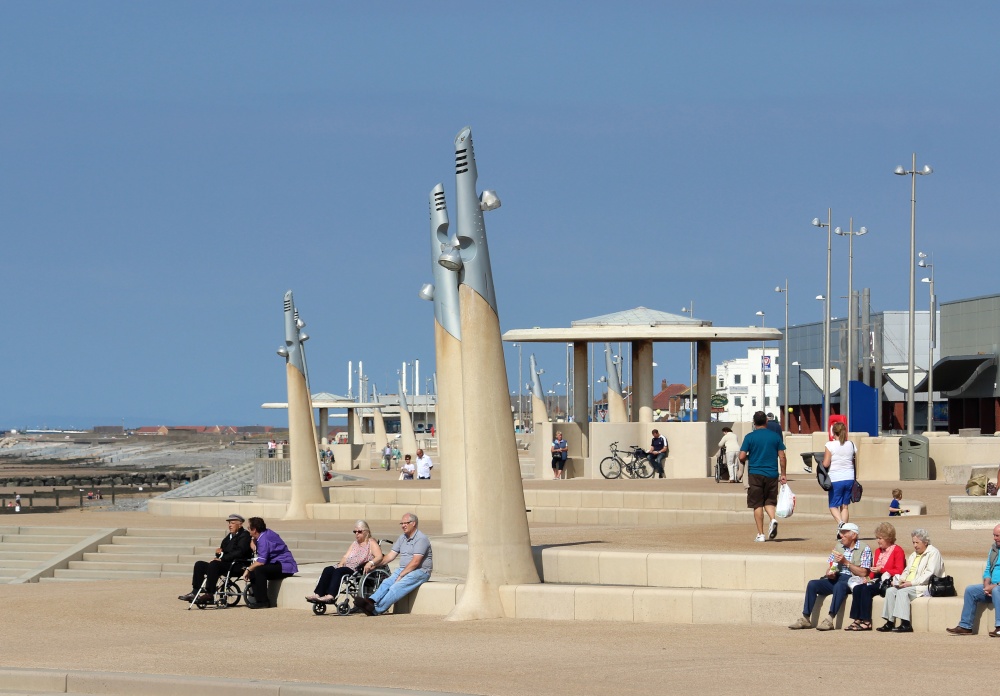 New promenade on seafront at Cleveleys, Lancashire.