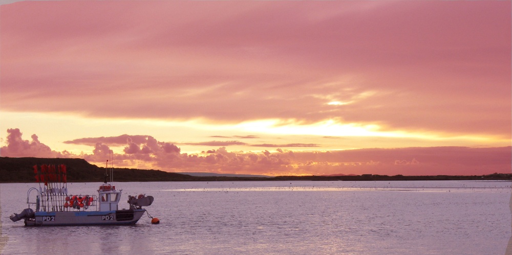 Fishing Boat Sunset from Mudeford Quay
