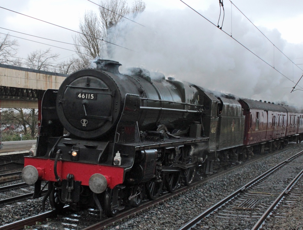 Scots Guardsman on WCML at Lancaster, Lancashire