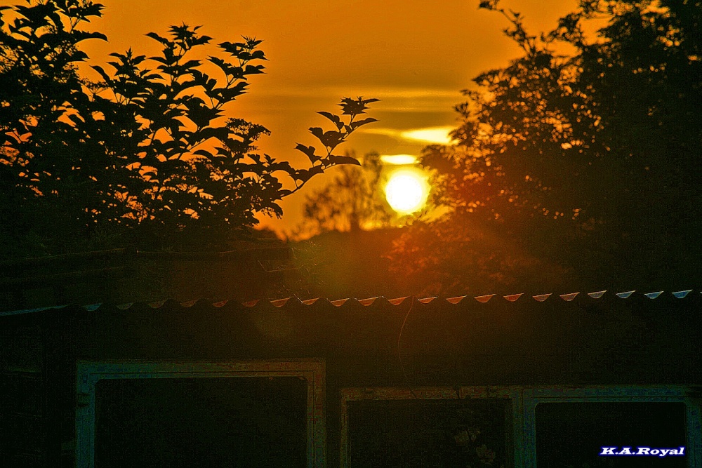 Sun setting at Moor Lane