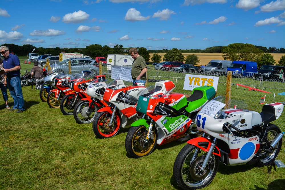 Motorcycles on display at Cadwell Park near Louth