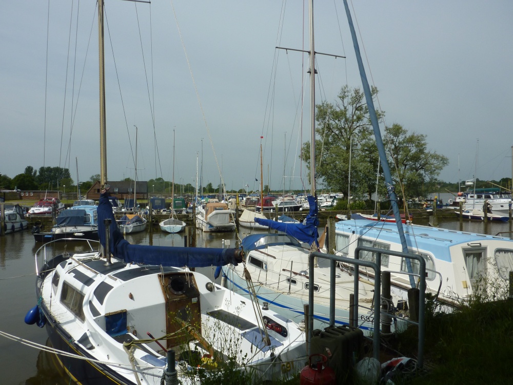 Moored boats at Oulton Broad, Suffolk, 2nd June 2014
