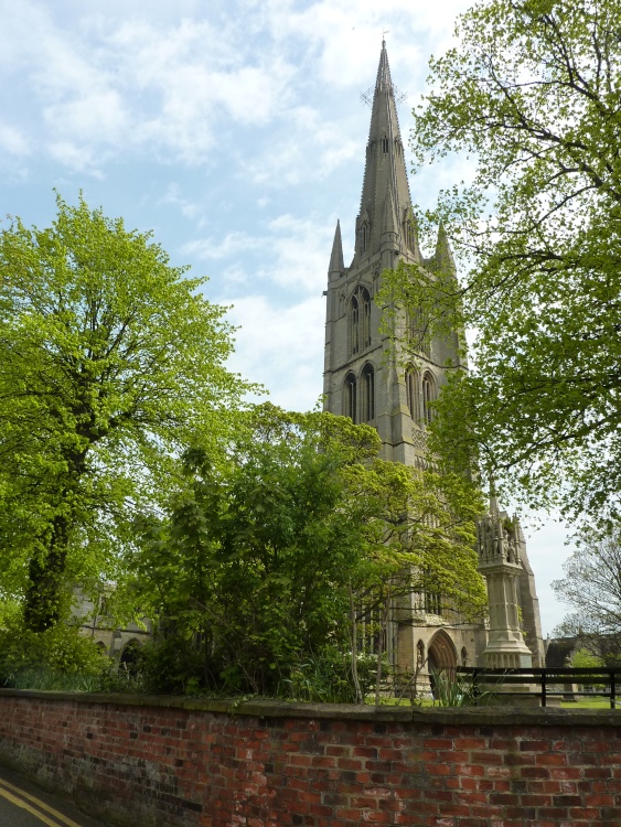 St. Wulfram's, Grantham, through the trees, 18th May 2012