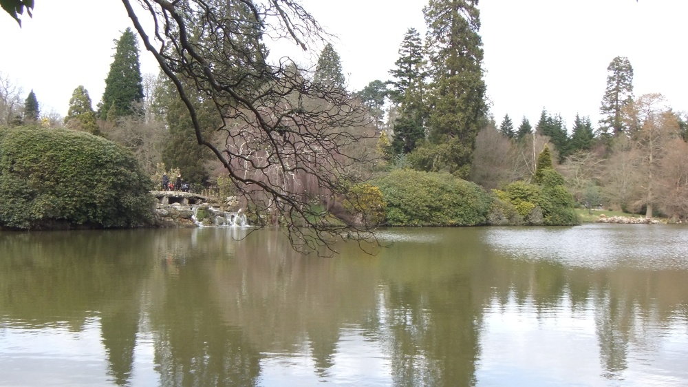 View across the lower lake at Sheffield Park Garden, 27th March 2015