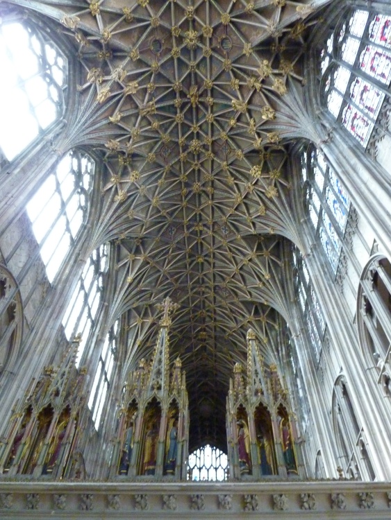 Beautiful vaulted roof at Gloucester Cathedral, 15th April 2012