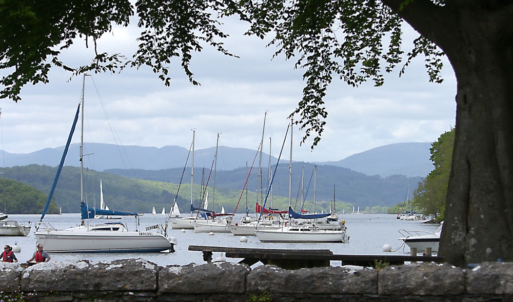 Photograph of Boats on Lake Windermere at Fell Foot Park