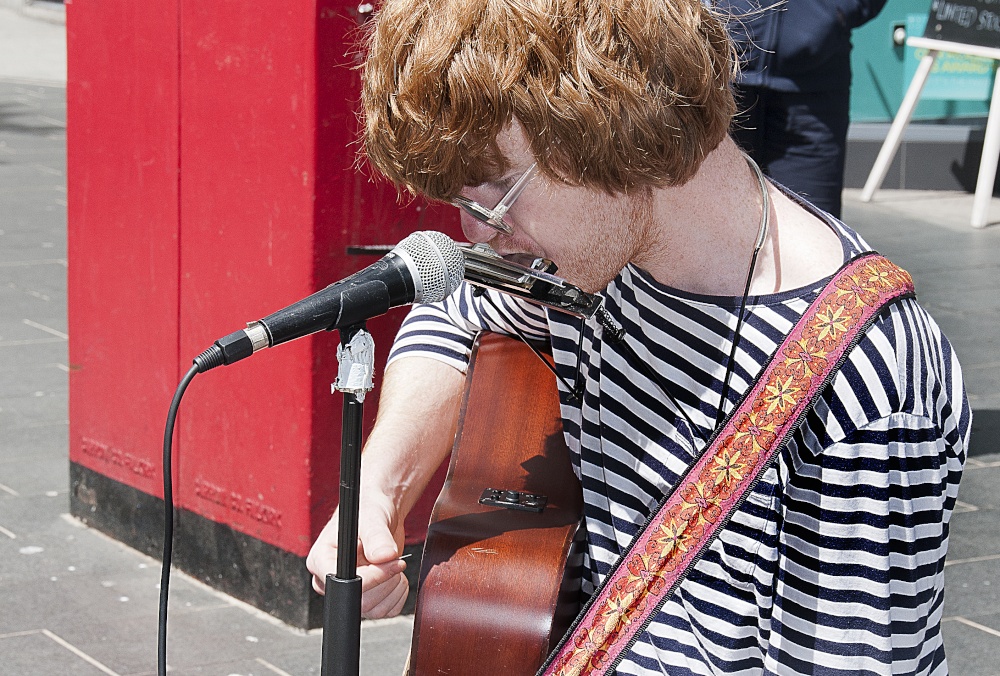 Street singer. Lord Street Liverpool.