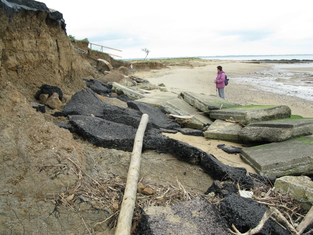 Coastal erosion. Walton on the Naze