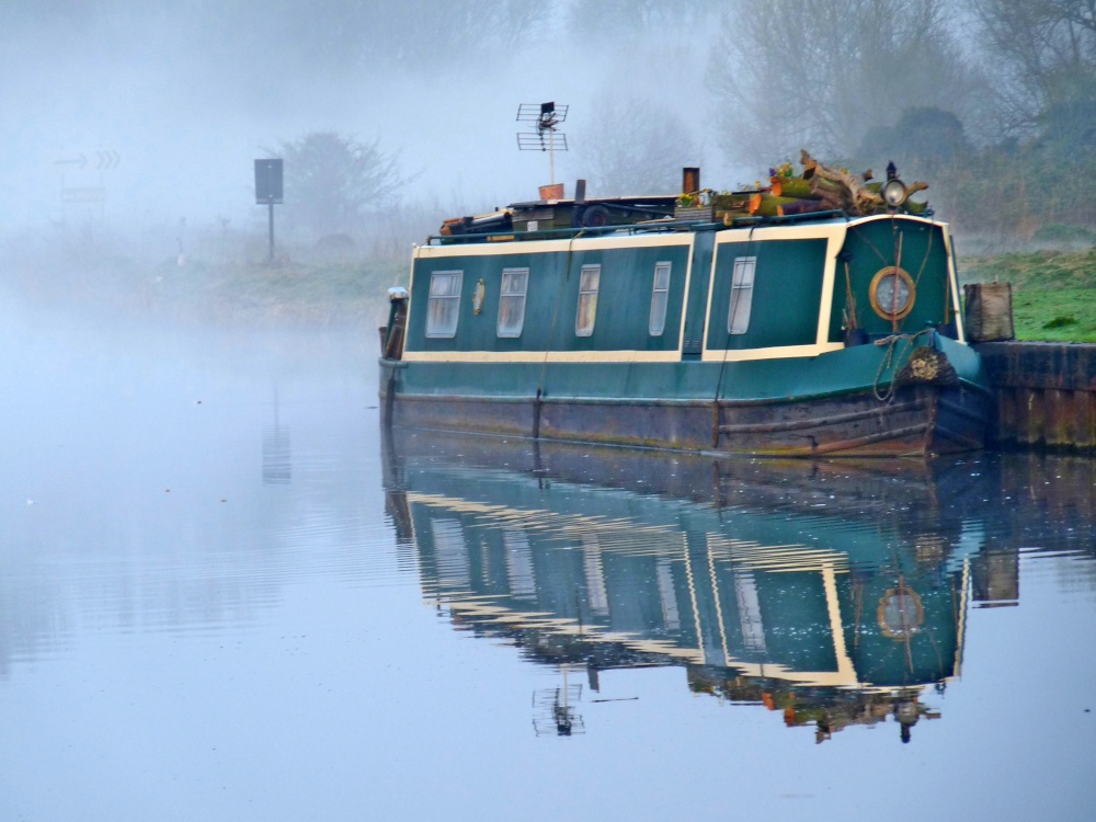 River mist,on the river Soar Thurmaston leicestershire.