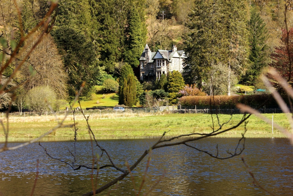 Wonderful scenery by  walking on lakeside of Loch Ard