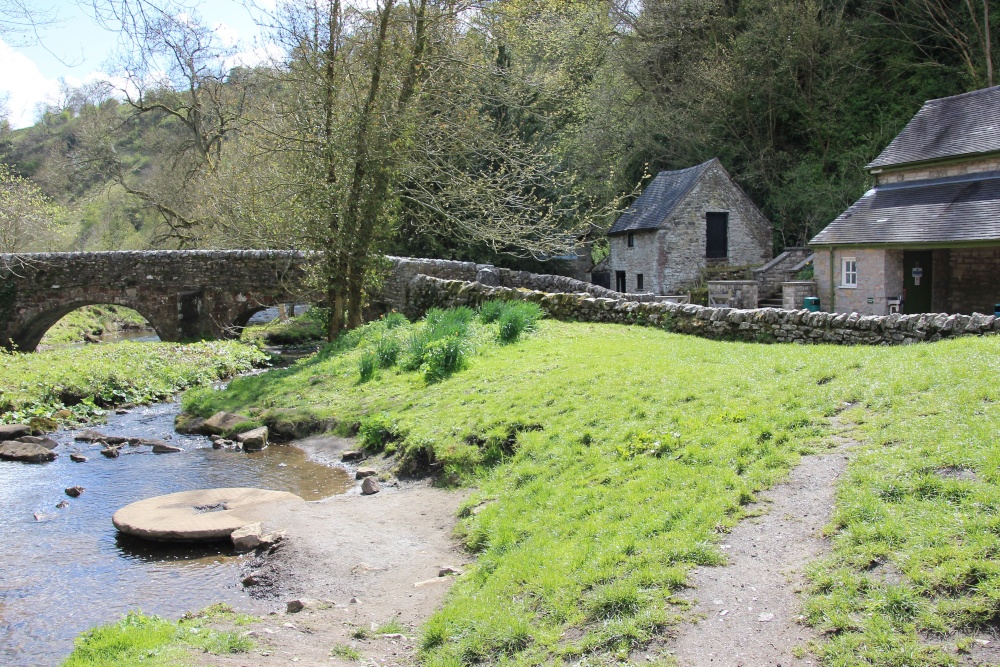 Picturesque  stone bridge at Milldale  village - Dove Dale