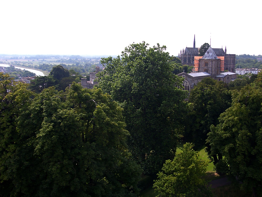 Arundel Cathedral seen from the Keep at Arundel Castle photo by Brian Ireland