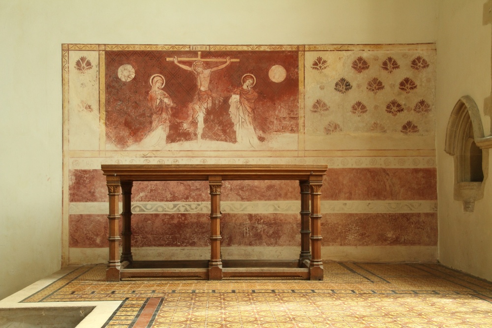 Wall paintings in People's Chapel, Dorchester Abbey photo by Edward Lever