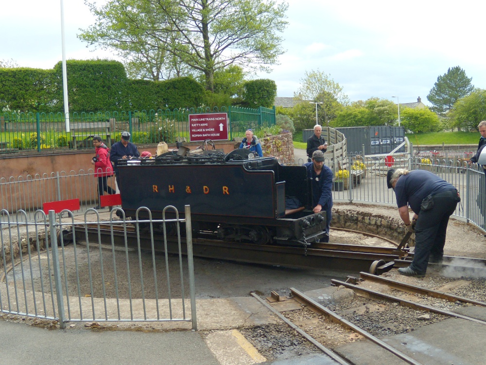 Ravenglass & Eskdale railway turning the tender from 'Samson'