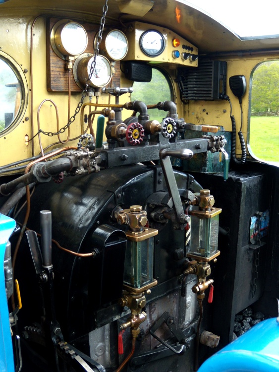 Ravenglass & Eskdale railway footplate of 'Wroxham Broad'
