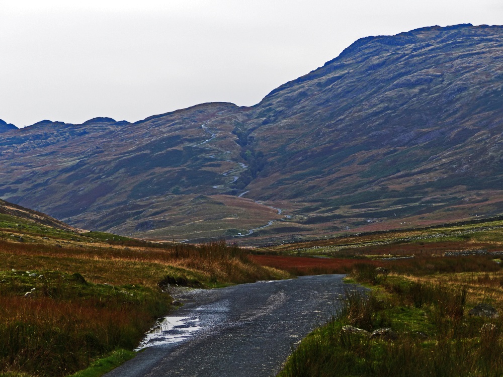 Hardknot Pass runs inland from Eskdale