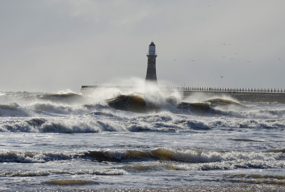 Photograph of Rolling waves at Roker