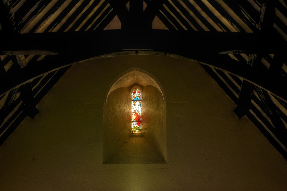 Stained Glass in the Church at Stoke Lyne, Oxfordshire