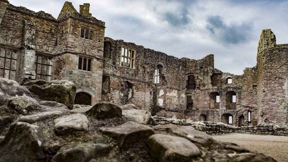 Raglan Castle ruins,  Monmouthshire, Wales