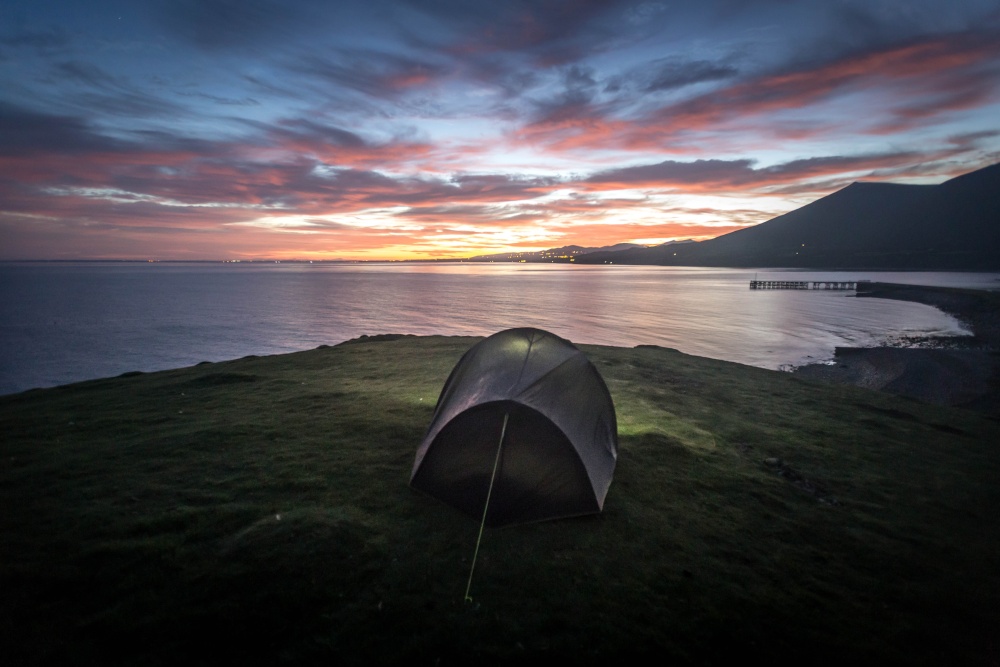 Photograph of camping at Trefor