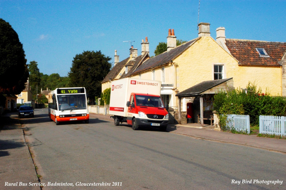 Rural Bus Service, High Street, Badminton, Gloucestershire 2011