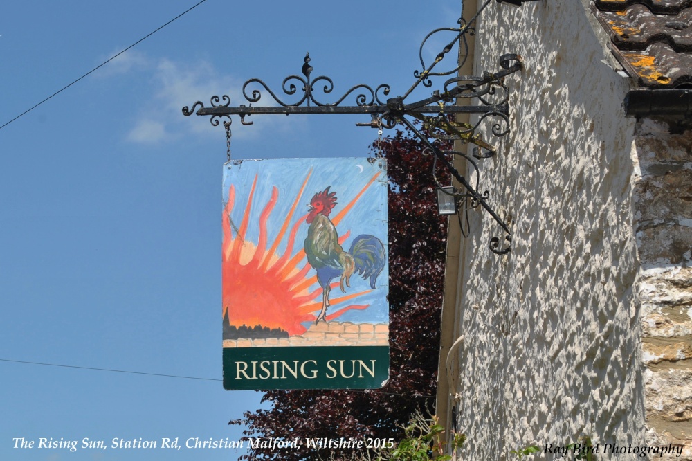 The Rising Sun Pub Sign, Christian Malford, Wiltshire 2015