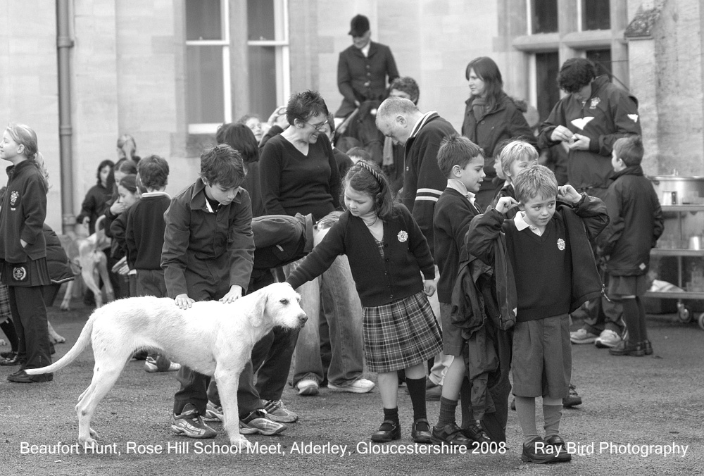 Making Friends !! Beaufort Hunt Meet, Rose Hill School, Alderley, Gloucestershire 2008