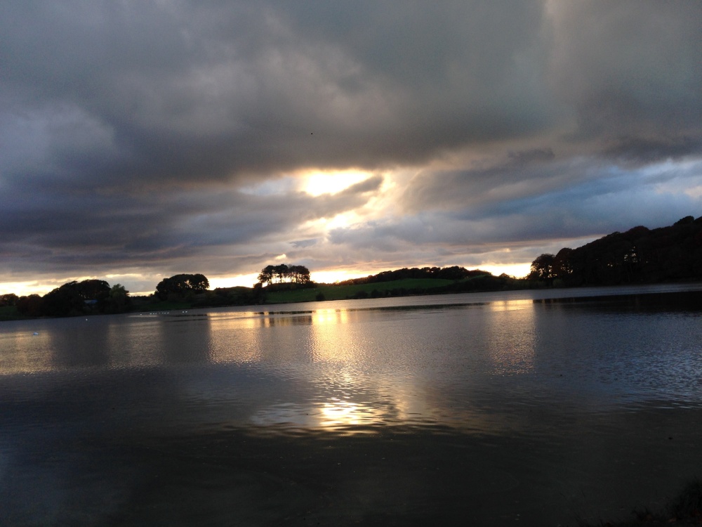 Talkin Tarn, moody sunset photo by Nancy Brown