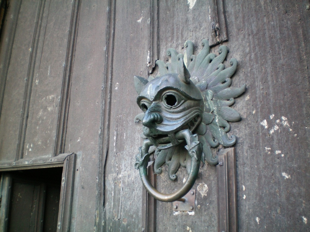 Door handle on the main door. Durham