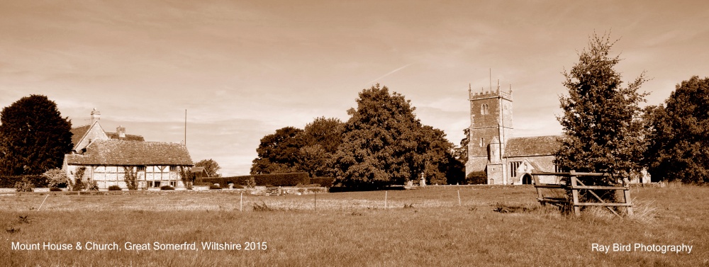Photograph of Mount House & Church, Great Somerford, Wiltshire 2015