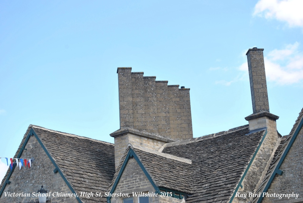 Chimneys on Old Victorian School, Sherston, Wiltshire 2015