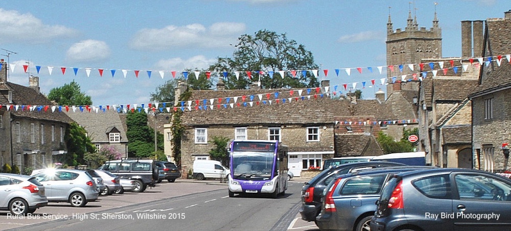 Rural Bus Service, High St, Sherston, Wiltshire 2015