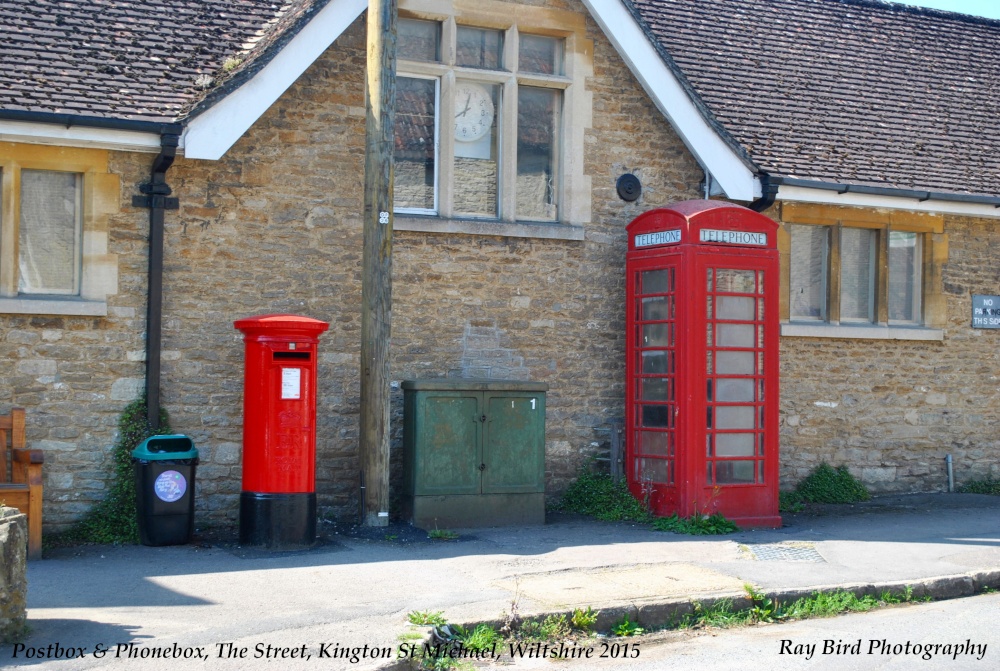 Telephone Kiosk & Postbox, The Street, Kington St Michael, Wiltshire 2015