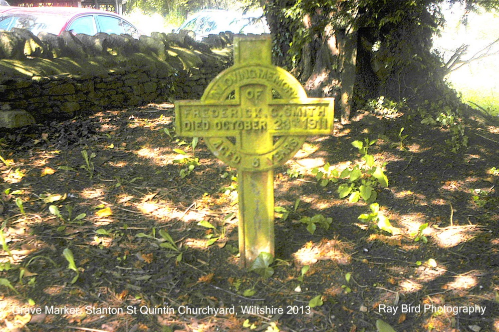 Photograph of Iron Grave Marker, St Giles Churchyard, Stanton St Quintin, Wiltshire 2013