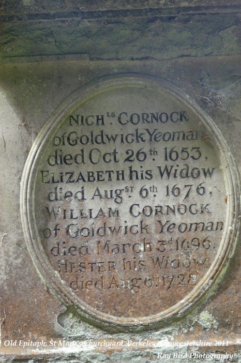 Old Epitaph, St Mary's Churchyard, Berkeley, Gloucestershire 2011