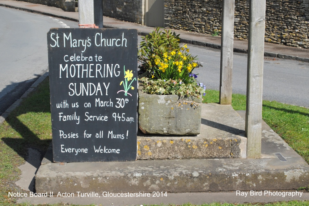 Church Service Notice, Acton Turville, Gloucestershire 2014