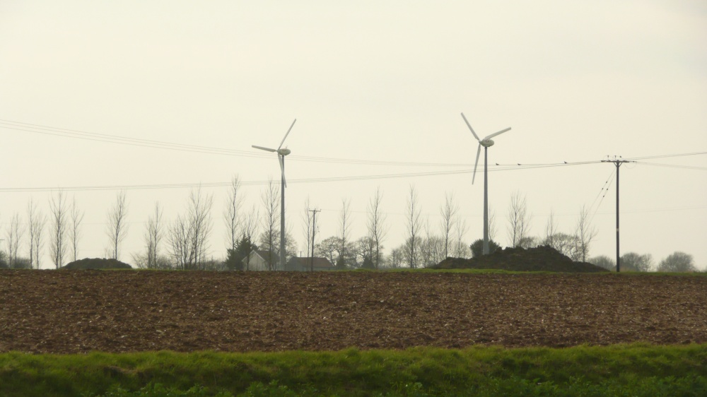 Wind turbines on the  outskirts of Laxfield