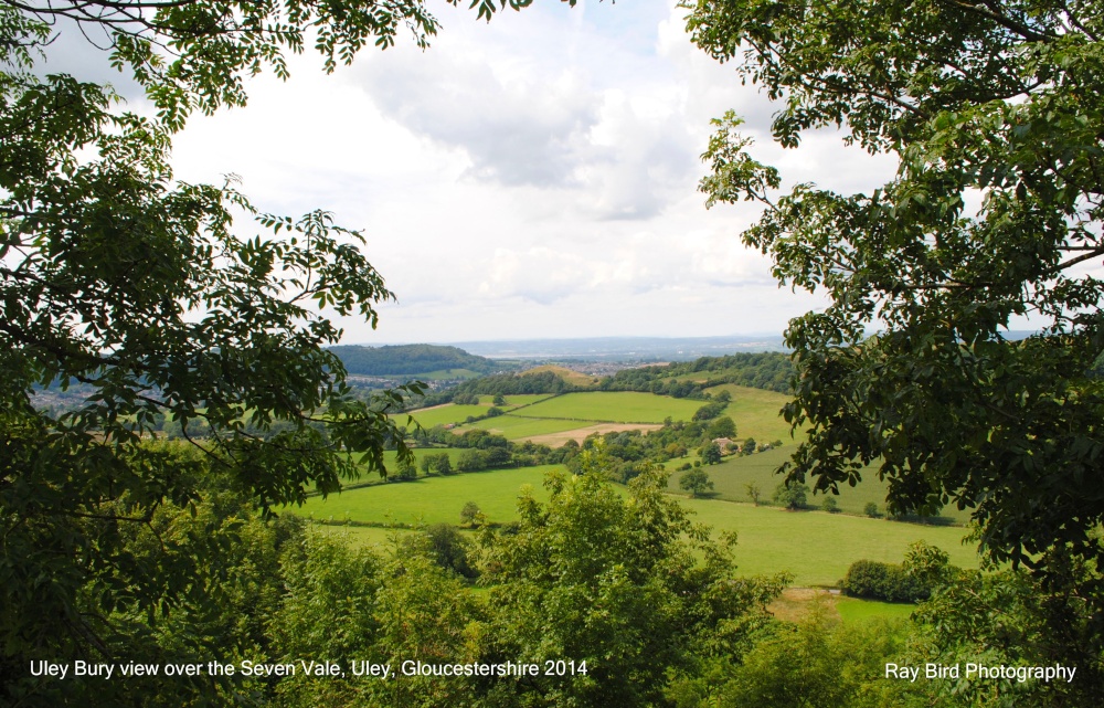Photograph of View from Uley Bury over the Severn Vale, Uley, Gloucestershire 2014