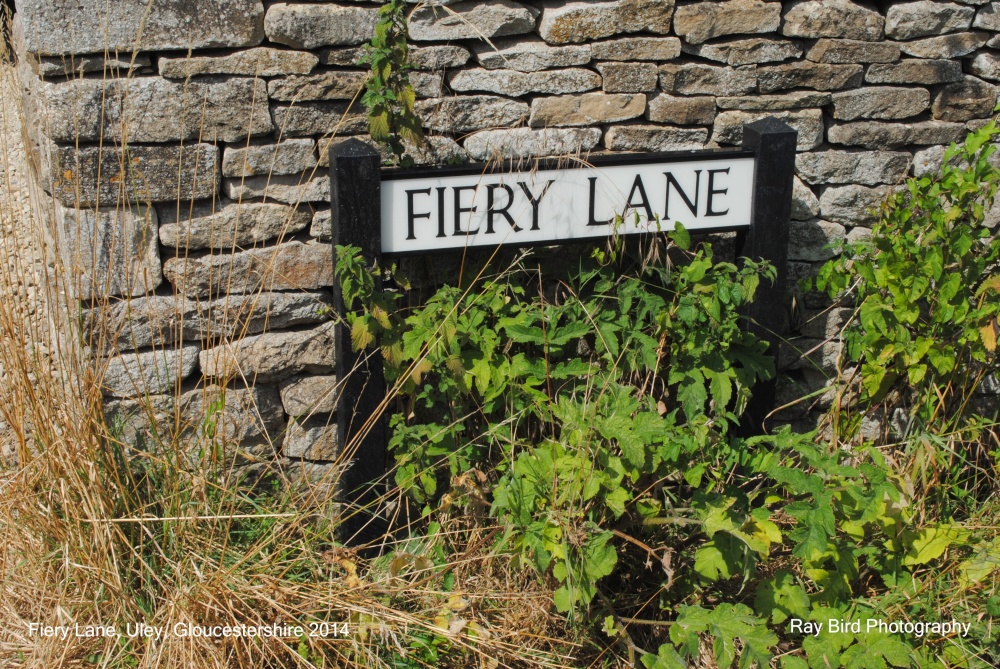 Photograph of Fiery Lane Sign, Uley, Gloucestershire 2014