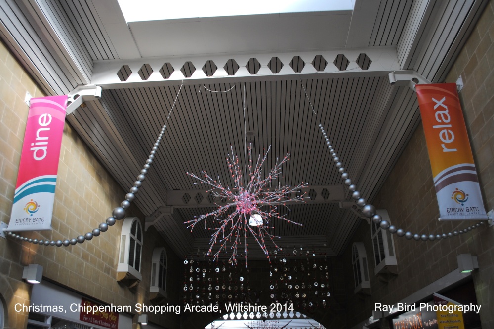 Chippenham Shopping Arcade at Christmas, Wiltshire 2014
