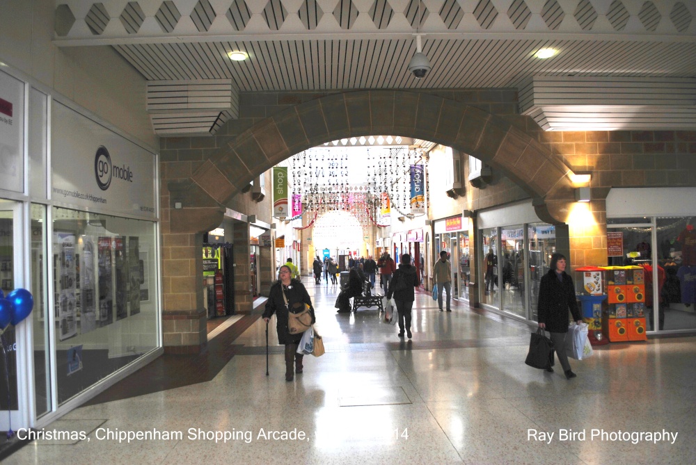 "Chippenham Shopping Arcade at Christmas, Wiltshire 2014" by Ray Bird