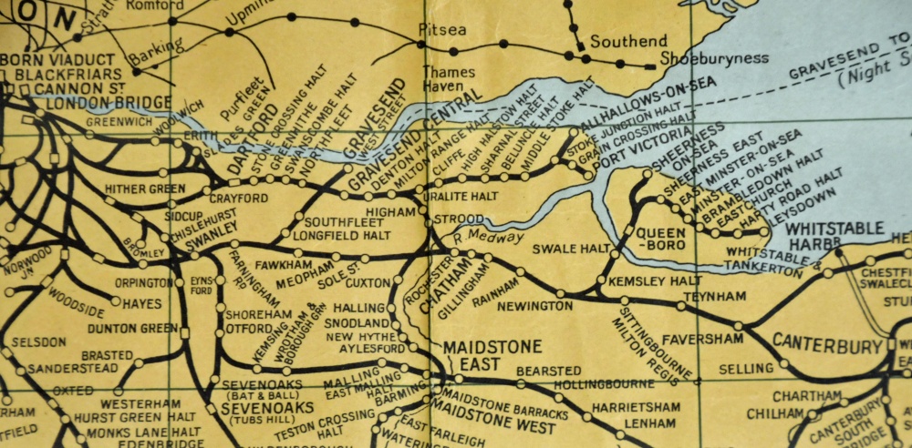 Swanage Railway, Old Southern Railway map of lines