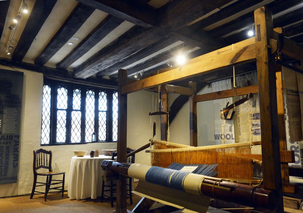 Guildhall in Lavenham, spinning display