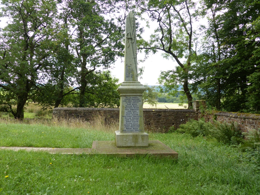 A Monument in Bewcastle United Reform Church to the men who died in the Great War 1914-18